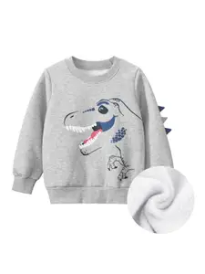 StyleCast Boys Grey Graphic Printed Sweatshirt