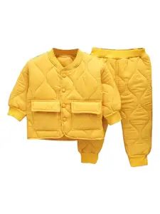 StyleCast Boys Yellow Stand Collar Cotton Puffer Jacket
