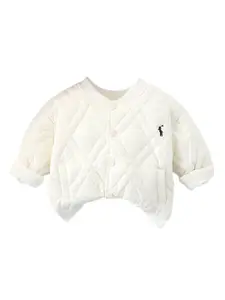 StyleCast Boys White Mandarin Collar Cotton Padded Jacket