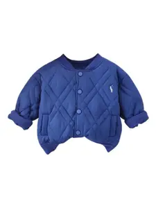 StyleCast Boys Blue Mock Collar Cotton Quilted Jacket