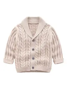 StyleCast Boys Beige Self Design Insulator Cotton Tailored Jacket