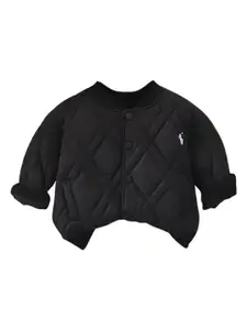 StyleCast Boys Black Geometric Cotton Crop Quilted Jacket