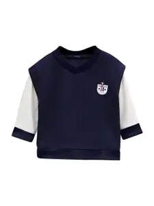 StyleCast Boys Navy Blue Colourblocked Sweatshirt