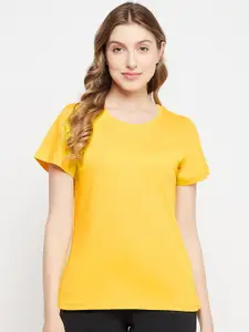 Clovia Round Neck Cotton Lounge T-shirts