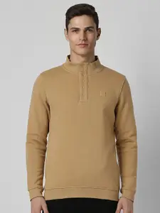 Peter England Casuals Mock Collar Pullover Sweatshirt