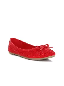 London Rag Embellished Party Suede Ballerinas With Bows
