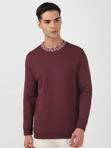 V Dot Crew Neck Pullover Sweatshirt