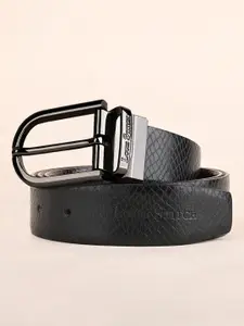 LOUIS STITCH Men Textured Leather Reversible Formal Belt