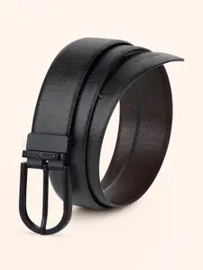 LOUIS STITCH Men Textured Leather Reversible Formal Belt