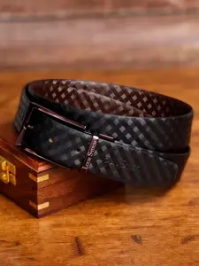 LOUIS STITCH Men Textured Leather Reversible Formal Belt