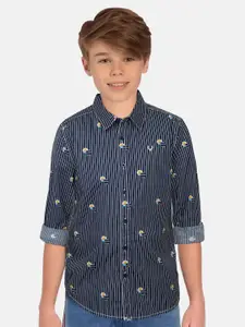 Allen Solly Junior Boys Slim Fit Printed Pure Cotton Casual Shirt