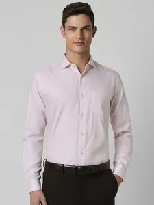Peter England Elite Self Design Slim Fit Pure Cotton Formal Shirt