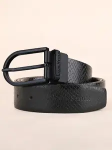 LOUIS STITCH Men Textured Leather Reversible Formal Belt