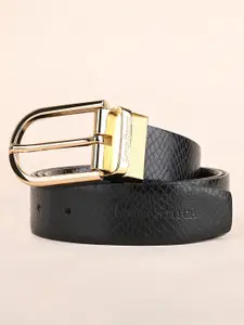 LOUIS STITCH Men Textured Leather Reversible Formal Belt