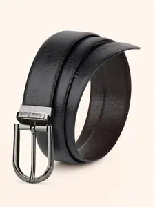 LOUIS STITCH Men Textured Leather Reversible Formal Belt