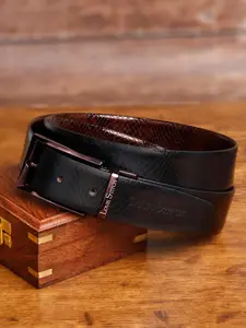 LOUIS STITCH Men Textured Leather Reversible Belt