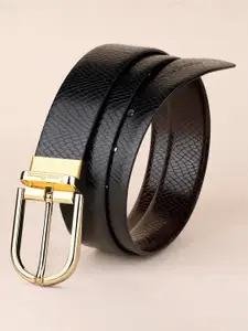 LOUIS STITCH Men Textured Leather Reversible Formal Belt