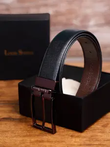 LOUIS STITCH Men Textured Leather Reversible Formal Belt