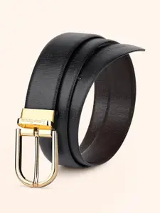 LOUIS STITCH Men Textured Leather Reversible Formal Belt
