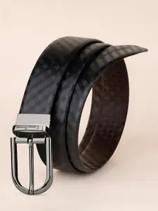 LOUIS STITCH Men Textured Leather Reversible Formal Belt