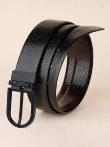 LOUIS STITCH Men Textured Leather Reversible Formal Belt