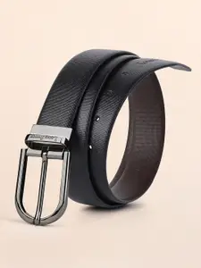 LOUIS STITCH Men Textured Leather Reversible Formal Belt