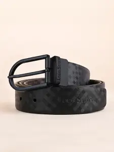 LOUIS STITCH Men Textured Leather Reversible Formal Belt