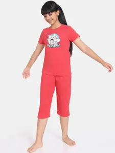 Rosaline by Zivame Girls Tom & Jerry Printed Pure Cotton Night suit