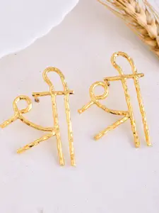 ZURII Gold Plated Classic Brass Drop Earrings