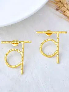 ZURII Gold Plated Classic Brass Drop Earrings