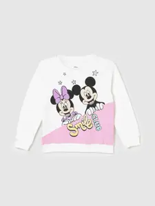 max Girls Mickey Mouse Printed Pure Cotton Pullover