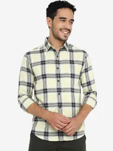 Greenfibre Slim Fit Tartan Checked Pure Cotton Casual Shirt