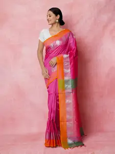 Unnati Silks Woven Design Pure Silk Handloom Chettinad Saree