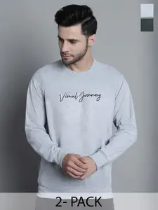 VIMAL JONNEY Pack of 2 Printed Pullover Sweatshirts