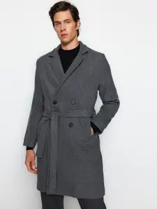 Trendyol Notched Lapel Double-Breasted Trench Coat