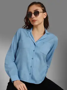 High Star Classic Cuban Collar Long Sleeves Cotton Casual Shirt