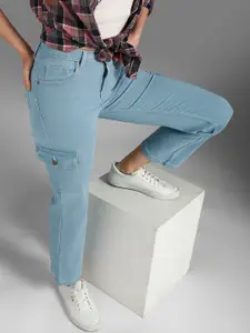 High Star Women Straight Fit High-Rise Clean Look Stretchable Jeans