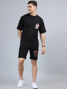 Bushirt Star Warrior Printed Oversized Pure Cotton T Shirt With Shorts