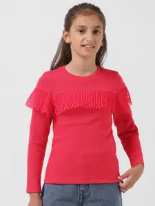 Vero Moda Girls Ribbed Round Neck Cut Outs Top