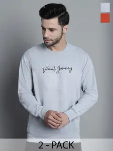 VIMAL JONNEY Pack Of 2 Typography Printed Sweatshirts