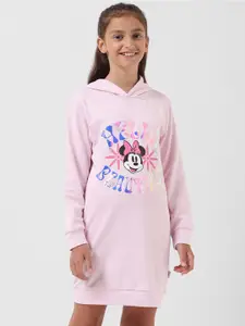 Vero Moda Girls Mickey Mouse Printed Hooded T-shirt Dress