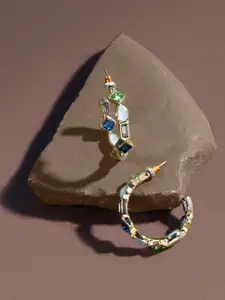 Accessorize Eclectic Stone Hoop Earrings