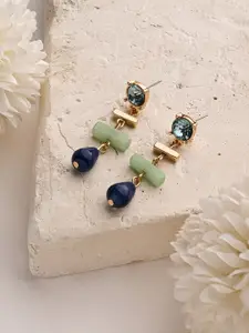 Accessorize London Women Mixed Shape Stone Drop Earrings