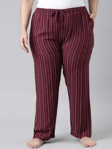 Go Colors Women Plus Size Striped Lounge Pants