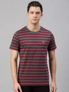 Van Heusen Innerwear Striped Round Neck Short Sleeves Cotton T-shirt