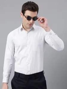 English Navy Striped Smart Slim Fit Formal Shirt