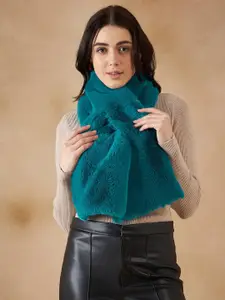 InWeave Women Blue Self Design Acrylic Scarf