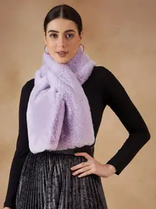 InWeave Women Mauve Self Design Acrylic Scarf