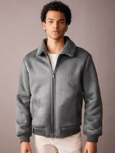 DeFacto Spread Collar Faux Fur Trim Tailored Jacket