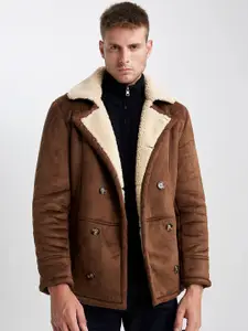 DeFacto Lapel Collar Padded Jacket With Faux Fur Trim